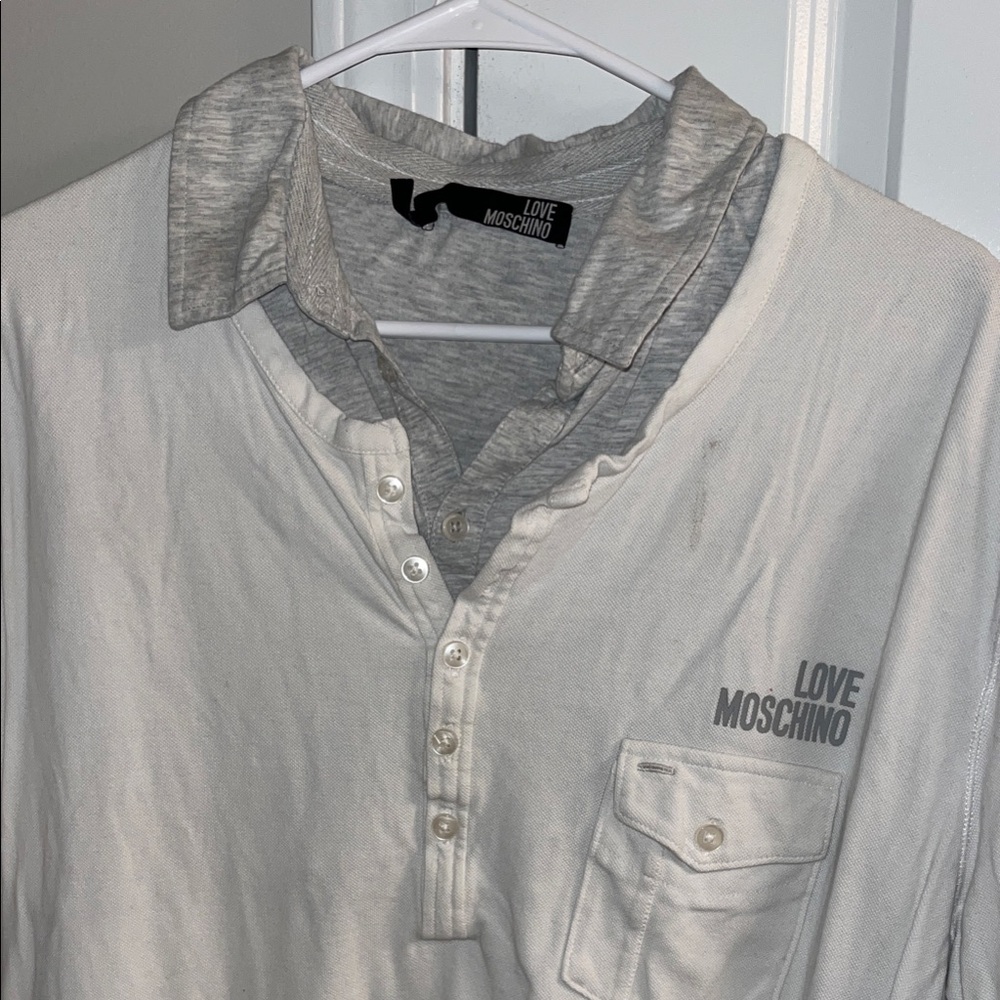 Love Moschino Gray and White Casual Shirt